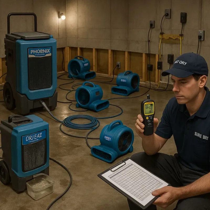 Structural Drying and Dehumidification process in Cliffside Park, NJ